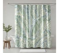 KVEZUUHZ Cortinas de Ducha con Estampado de Hojas de Palma, Verde cálido y marrón Bicolor, con Estampado de follaje Tropical a Mano, repelentes al Agua (91 x 183 cm).