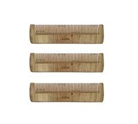Kvitoe Juego de 3 peines de madera de nim de bolsillo para hombres y mujeres, peine anticaspa ecológico (color marrón)