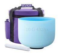 KVKA Cuenco tibetano de 25 cm, 432 Hz, nota G de 10 pulgadas, azul chakra sonido, sanación del sonido, cuenco tibetano para meditación, alivio del estrés, relajación con bolsa de transporte