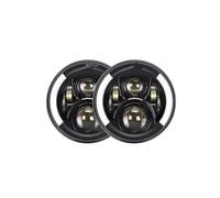 KVKQMLFEAW Conjunto Faros Delanteros para JK para LJ para CJ para Hummer para Offroad 4x4 12V 24V Coche 7 Pulgadas Led Faro Alto/bajo Haz H4 DRL Conjunto Lámpara Luz Delantera(Dark Grey)
