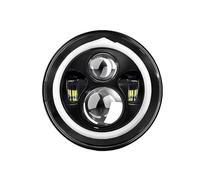 KVKQMLFEAW Conjunto Faros Delanteros para JK para LJ para CJ para Hummer para Offroad 4x4 12V 24V Coche 7 Pulgadas Led Faro Alto/bajo Haz H4 DRL Conjunto Lámpara Luz Delantera(Ivory)