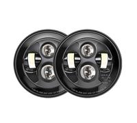 KVKQMLFEAW Conjunto Faros Delanteros para JK para LJ para CJ para Hummer para Offroad 4x4 12V 24V Coche 7 Pulgadas Led Faro Alto/bajo Haz H4 DRL Conjunto Lámpara Luz Delantera(Multi)