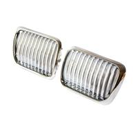KVKQMLFEAW Inserto Parrilla Parachoques para Serie 3 E36 Facelift LCI 1997-1999 Parrilla Doble De Una Sola Línea Reemplazo De Rejilla De Riñón Plateada Cromada Parrilla Delantera