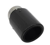 KVKQMLFEAW Punta Escape Boquilla Silenciador Tubo Escape Punta Silenciador Fibra De Carbono Brillante Coche Color Negro Inoxidable Longitud Universal 165MM Doble Salida Escape(77mm-114mm)