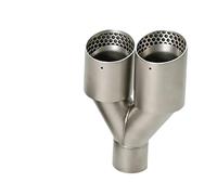 KVKQMLFEAW Punta Escape Boquilla Universal De 51mm 60mm 63mm 1 Uds Silenciador De Terminales De Escape De Doble Salida De Panal Doble Salida Escape(Left in63-out101mm)