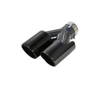 KVKQMLFEAW Punta Escape Entrada Universal 51/63mm Salida 89/101mm Boquilla Acero Inoxidable Negro Brillante Terminales Escape Tubo Silenciador Doble Salida Doble Salida Escape(Left In51-Out89mm)