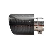KVKQMLFEAW Punta Escape Longitud Universal 165 Mm 1 Pieza Fibra Carbono Brillante Puntas Cola De Silenciador Inoxidable Tubos De Escape Doble Salida Escape(In77-Out101mm)