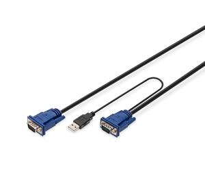 KVM Cable Set,VGA, USB black, 5,0 m