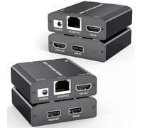KVM Extender a través de Ethernet hasta 150 m, 1080P a 60 Hz, HDMI Extender 3 puertos USB 2.0 para teclado y ratón, a través de cable Cat5e/6, sin función POC de latencia