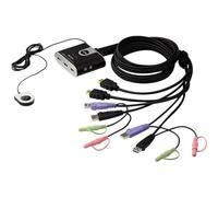 ATEN Switch KVM formato cable HDMI/Audio USB de 2 puertos con selector remoto de puerto