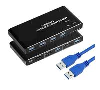KVM Switch 4K @60Hz HD4K2.0 Splitter USB 3.0 Hub Docking Station Dock 2 Computadoras PC Compartir Teclado Ratón Impresora EDID HDCP
