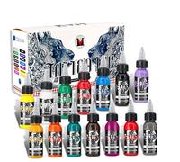 KVM Tinta de tatuaje de 14 colores 30 ml para estudio de tatuajes en interiores conocida por sus propiedades de flujo líquido