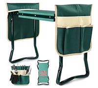 KVR Rodillero y asiento de jardín mejorado con almohadilla gruesa y ancha para rodillas suave, taburete de jardinero plegable resistente con 2 bolsas de herramientas, regalos de jardinería para