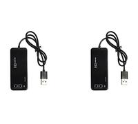 KVSERT 2 adaptadores de micrófono para PC, USB 2.0 Hub externo de 7.1 , 3 puertos USB 2.0, color negro