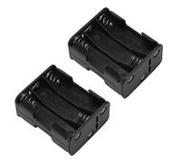 KVSERT 2 cajas de doble cara para pilas AA de 1,5 V, color negro