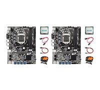 KVSERT 2 placas base B75 ETH Mining + CPU G540 + ventilador, cable + cable de interruptor LGA1155 8XPCIE adaptador USB MSATA DDR3 B75 placa base