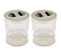 KVSERT 2 tarros de encurtidos secos y húmedos, dispensador de encurtidos y aceitunas, contenedor de tarro de reloj de para el hogar organizador separador de cocina