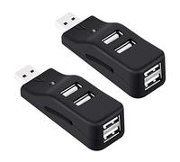 KVSERT 2 x 4 puertos USB Hub, Mini USB 2.0 Hub divisor pequeño portátil, para PC, portátil, Notebook PC, XP y más