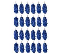 KVSERT 24 pompones de animadora metálicos mango de plástico para adultos, niños, animadoras, fiestas, color azul