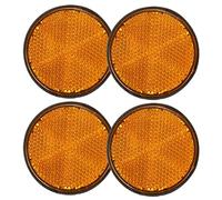 KVSERT 4 reflectores redondos naranjas universales de 2 pulgadas para motocicleta, ATV, Dirt Bike