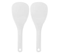 KVSERT Cucharas de arroz planas de plástico blanco puntos, 2 unidades