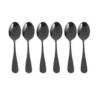 KVSERT Cucharillas negras de acero inoxidable, cucharillas pequeñas para postre, de 6 cucharas de café negras