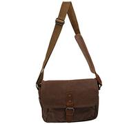 KVSERT Mochila retro impermeable para cámara, paquetes de fotografía, bolsa de hombro Dslr de lona, mini mensajero individual para hombre, café