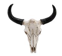 KVSERT Resina Longhorn vaca cráneo cabeza decoración colgante de pared 3D animal escultura figuras manualidades cuernos para decoración del hogar