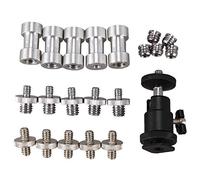 KVSERT Tornillo de cámara, 21 piezas 1/4 pulgadas 3/8 pulgadas Convertidor Tornillos roscados 1/4 pulgadas Adaptador de zapata Montaje Cámara Cabeza de bola de cámara/trípode/monopie/soporte de luz
