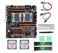 KVSERT X99 Dual CPU placa base + 2XE5 2620 V3 CPU+2XDDR4 4G RECC RAM+SATA Cable+Baffle LGA 2011 8XDDR4 Slot Support 2011-V3 CPU Kits