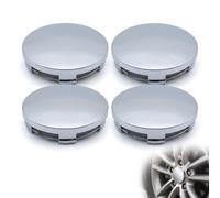 KVWIBP 4 Piezas Tapacubos 60mm Universales para Coche,Tapa Buje Rueda de ABS Cromado,Embellecedores de Llantas Plateados, Cubrebujes para Llantas de Aleación,Accesorios de Ruedas para SUV y Turismos