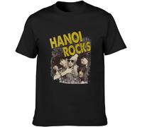 KVXSQLH Hanoi Rocks Retro 1980S Heavy Metal Vintage Mens T-Tshirts Camisetas y Tops Casual Cotton Unisex Black Tees Tops(XX-Large)