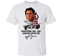 KVXSQLH HAODI Ames Ayrton Senna 1990-1994 Legends Never DIEE t Tshirts Camisetas y topss männer Schwarz White for Men(Small)