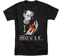KVXSQLH House M.D MD I Heart House Men Adult T-Tshirts Camisetas y Tops Black(Large)