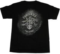 KVXSQLH HOUYAN Men's Chris Kyle Frog The Legend Stone and Steel T-Tshirts Camisetas y Tops(X-Large)