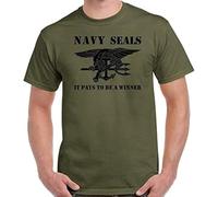KVXSQLH HOUYAN Navy Seals T Tshirts Camisetas y Tops Sprcial Forces Army Short Sleeve Graphic Tees Men(Small)