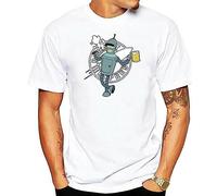 KVXSQLH Hsuail Men's Bender T-Tshirts Camisetas y Tops White(Small)