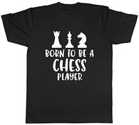KVXSQLH Huan Born to be a Chess Player Mens Womens Ladies White Yellow Black Red Mens Women T Tshirts Camisetas y Tops 100% Cotton(XX-Large)