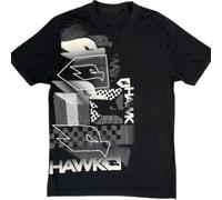 KVXSQLH Tony Hawk Logo Skateboarding Brand Men's Black T-Shirt Size Large(Large)