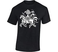 KVXSQLH TRK Sleipnir Odin&RsquoS Horse T-Shirt Norse Mythology Viking Pagan KBTCER Black(XX-Large)