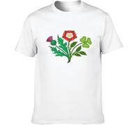 KVXSQLH Tudor Rose English Rose 5 White T-Shirt Unisex Shirt(X-Large)