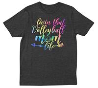 KVXSQLH Volleyball Livin That Volleyball Mom Life Funny Gift Mother's Day T-Shirt Black(Medium)