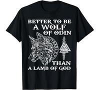 KVXSQLH - Wolf of Odin - Norse Mythology T-Shirt Gift(X-Large)