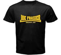 KVXSQLH YIQING Joe Frazier Smokin' Joe Boxing Legend Men's Black T-Shirt(X-Large)