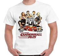 KVXSQLH YoGos The Cannonball Run 80s Comedy Movie Poster Vintage Retro T Shirt(X-Large)