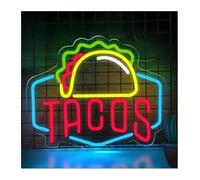 Kvyro Luz de neón Decoración de luz neón Negocio para letreros Brillo Tacos Letra para luces Adecuado