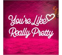 Kvyro Luz de neón Eres muy hermosa con luz LED para dormitorio, boda, compromiso, para fiesta de cumpleaños, 40 x 22 cm