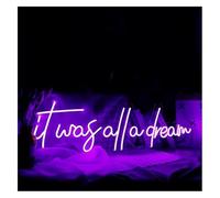 Kvyro Luz de neón Letrero de neón Fue todo un sueño para la decoración pared del hogar, sala fiestas