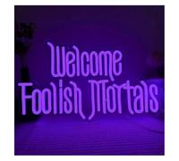 Kvyro Luz de neón Letreros de neón Decoración Letrero Bienvenidos Mortales Insensatos pared