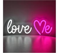 Kvyro Luz de neón Para la palabra prestada de lámpara neón Love Me para el letrero para Powered